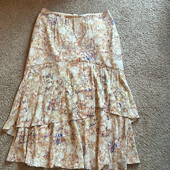 Peruvian Connection Linnea multi colored, tiered midi skirt-8 - Picture 8 of 11